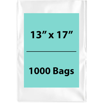 13X17 inches Clear Flat Poly Bags 1.5Mil Open Top (LDPE)